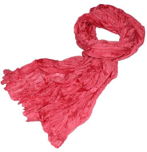 Schönes aus Indochina Seidenschal Crinkle einfarbig