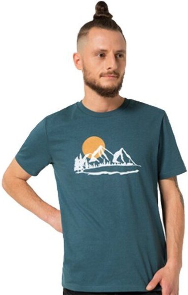 Spangeltangel T-Shirt "Bergluft", nachhaltig, Herren - Natur Bio-Baumwolle Berge Bergsee