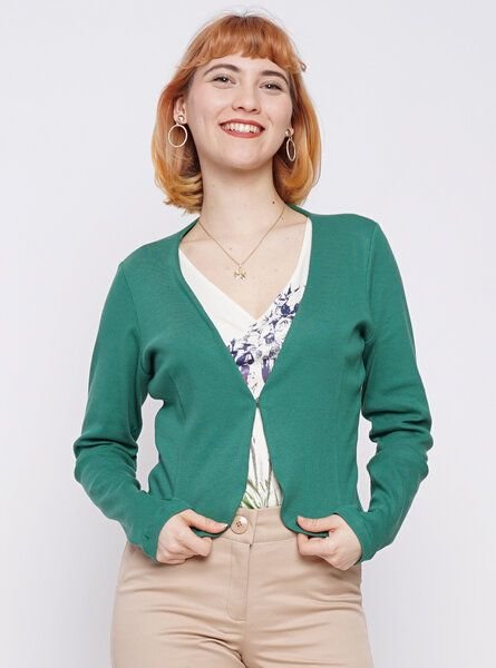 Peaces.bio - handbedruckte Biomode Ripp-Zauberjacke in Grün