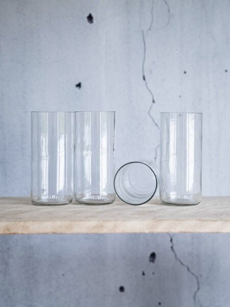 MaBe Glas handgefertigt aus leergetrunkenen Weinflaschen - 400ml - clean & wertig