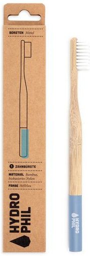 HYDROPHIL Zahnbürste aus Bambus | mittelweich | hellblau