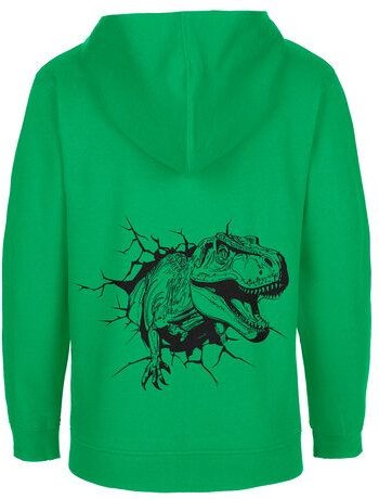 HANDGEDRUCKT Unisex Kinder Zip Up Hoody "Tyrannosaurus"