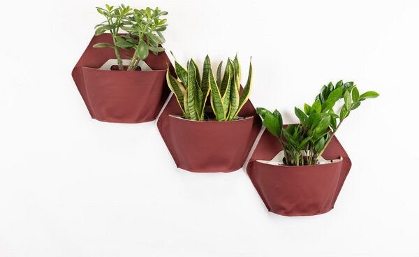 CitySens Packung mit 3 Bunten Wand-Blumentöpfen aus hochwertigen Altstoffen