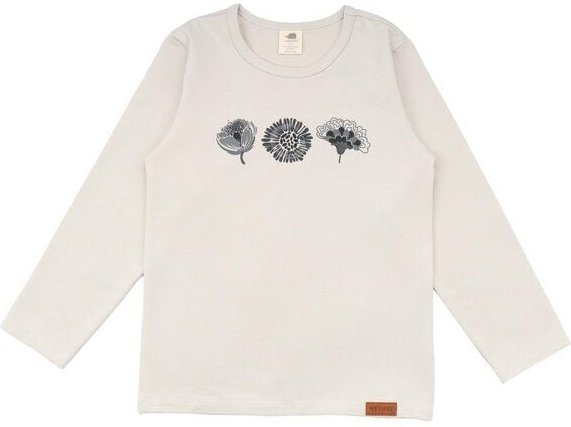 Langarmshirt Bio-Baumwolle Beige – Walkiddy Cheerful Flowers Kinder Eco Mode