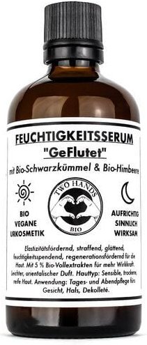 Two Hands BIO Feuchtigkeitsserum „GeFlutet“ mit Bio-Schwarzkümmel & Bio-Himbeere - Bio-Vegan