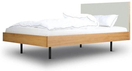 BARTMANN Unidorm Classic - Holzbett aus Eiche mit Kopfteil aus Linoleum