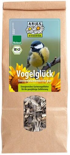 ARIES Vogel Futter aus Bio-Anbau / Sonnenblumenkerne pur 500g