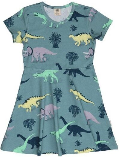 Thumbnail - Kinder Sommerkleid „Running Dinosaurs“ aus Bio-Baumwolle – GOTS-zertifiziert, Walkiddy