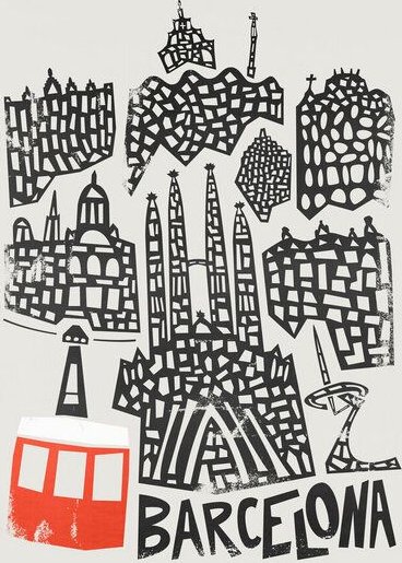 Photocircle Poster / Leinwandbild - Barcelona Cityscape