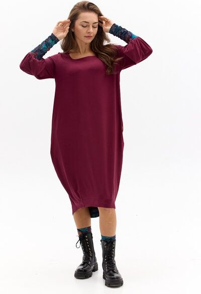 Kleid Morelia – Ballonkleid – Länge bis zum Knie/über das Knie – Aufgebauschte Ärmel – Carré-Ausschnitt – Farbenfroher e...