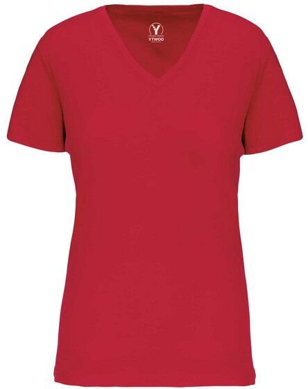Thumbnail - YTWOO Basic Damen T-Shirt mit V-Ausschnitt aus Bio-Baumwolle in Conversion