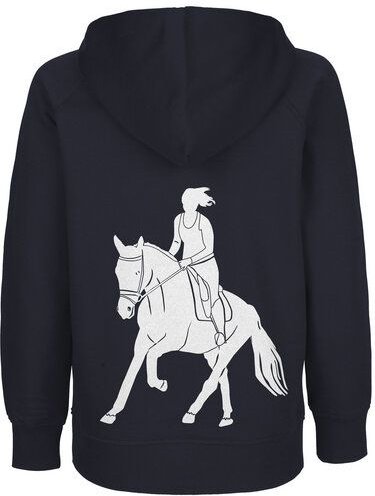 HANDGEDRUCKT "Galopp" Kinder Hoody aus reiner Biobaumwolle (kbA) Pferd