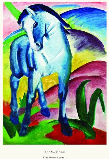 Photocircle Poster / Leinwandbild - Franz Marc Ausstellungsposter - Der blaue Reiter I