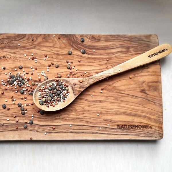 NATUREHOME Esslöffel Kochlöffel Hollöffel aus echtem Olivenholz