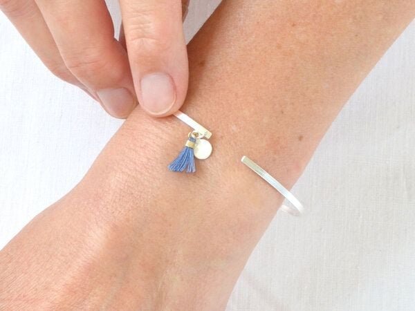 renna deluxe Zarter Armreif in Silber mit zwei Anhängern