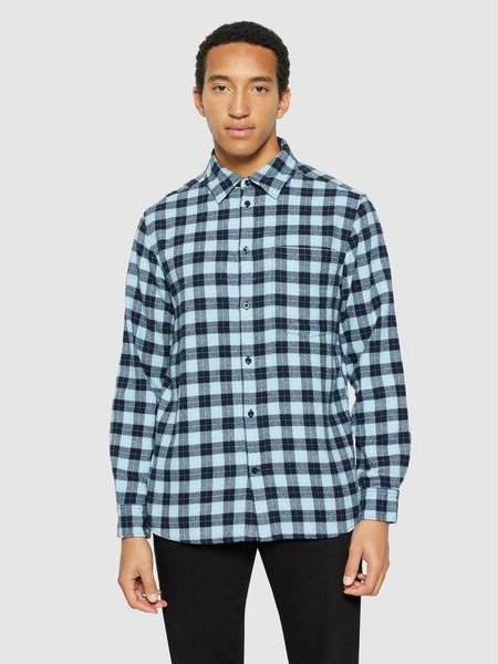 KnowledgeCotton Apparel Kariertes Checked Hemd Loose Fit aus Bio-Baumwolle