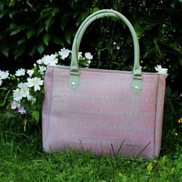 Schönes aus Indochina Eleganter Shopper grau-fuchsia