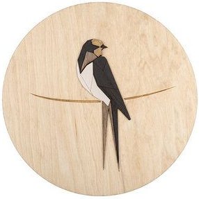 BeWooden Holzbild Wanddekoration – Schwalbe | Handgefertigte Wanddeko aus Birkenholz