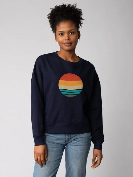 watapparel Sweatshirt Frauen Retro Sunset Ocean