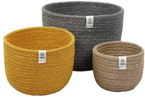 reSpiin 3er-Set große Körbe aus Jute