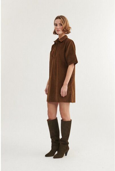 Basic Apparel Polo Cord-Kleid ISA aus Bio-Baumwolle GOTS