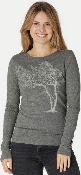 Peaces.bio - handbedruckte Biomode Bio-Damen-Langarmshirt "Fancy Tree"