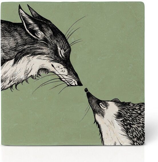 LIGARTI Fliesenuntersetzer – Fuchs und Igel