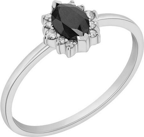 Eppi Verlobungsring mit schwarzem Marquise Diamanten Mya