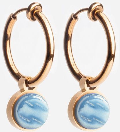 ALEXASCHA Roségold Clip Creolen mit Anhänger | Mix & Match