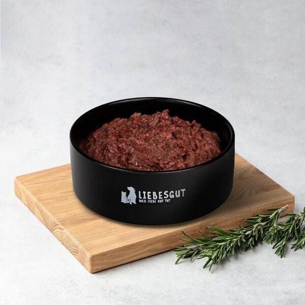 Liebesgut Tiernahrung 14 x Barf-Menü Hirsch mit Gemüse und Waldbeeren