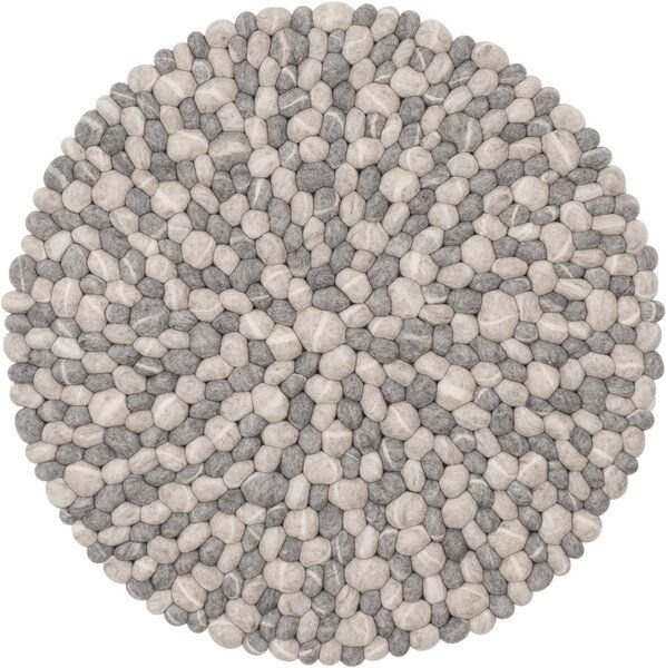 myfelt Filzkugelteppich rund, 100% Schurwolle