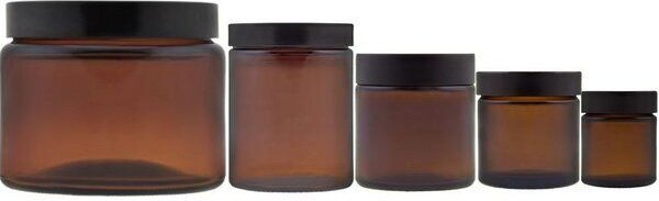 mikken Tiegel 30 / 60 / 120 / 180 / 500 ml Braunglas Deckel Cremetiegel