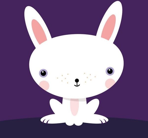 Photocircle Poster / Leinwandbild - Kinderzimmerbild Kawaii Hase