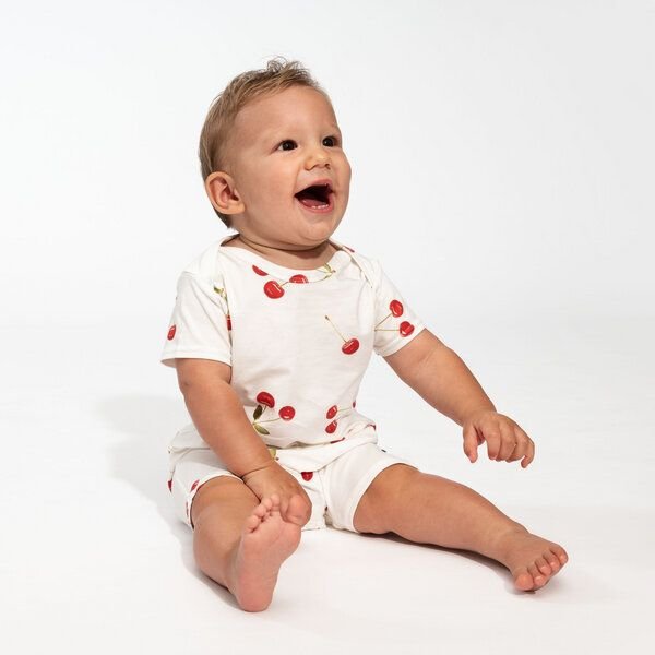 Snurk Baby Playsuit Body, Cherries -oder Krabben Design