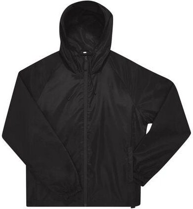 B&C BE INSPIRED Unisex Regen- und Windjacke einstellbare dreiteilige Kapuze mit zwei Fronttaschen