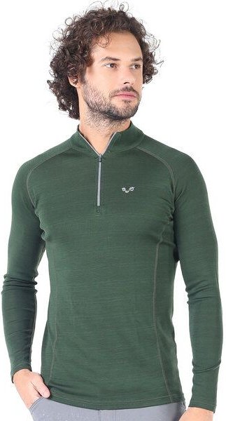 Thumbnail - Woolona Langarmshirt - ASTRO - 100% Merinowolle (Zip)
