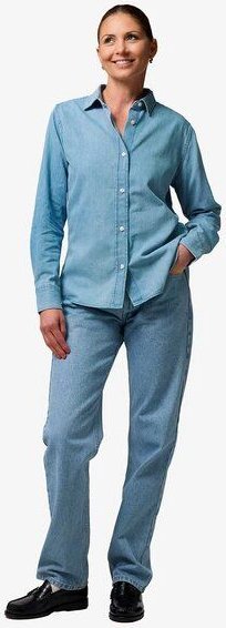 YTWOO Damen-Jeansbluse aus Bio-Baumwolle