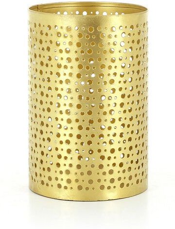 GLOBO Fair Trade Windlicht PRIA GOLD aus Eisenblech, Fair Trade aus Indien