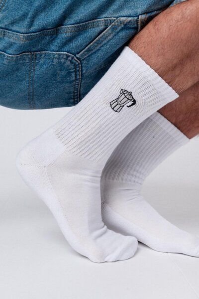 Coffee Fashion Espressokocher | Bestickte Bio Baumwoll Socken