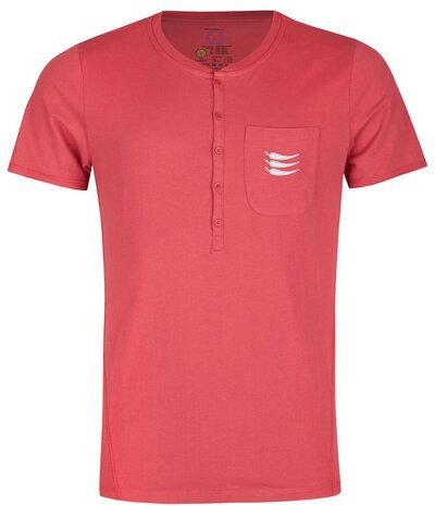 ROCKBODY Herren T-Shirt Sergio Rundhalz Knopfleiste Brusttasche Biobaumwolle