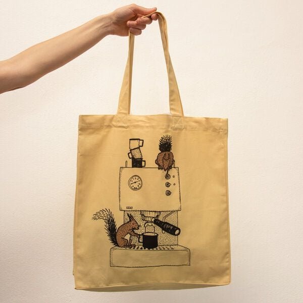 Cmig Kaffeehörnchen Tasche / Jutebeutel mit Kaffe und Eichhörnchen