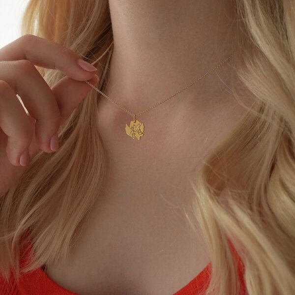 BELLYBIRD Jewellery Kinderkette - kleiner Schutzengel mit Stern, Anhänger/ Silber/ Silber vergoldet