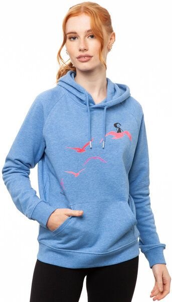 FellHerz Damen Hoodie Möwenflug blue melange, Bio Fair und Vegan