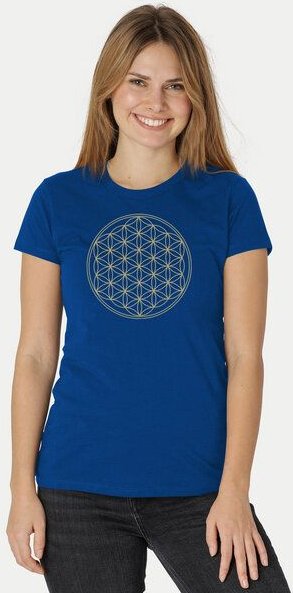 Peaces.bio - handbedruckte Biomode Bio-Damen-T-Shirt Die Blume des Lebens