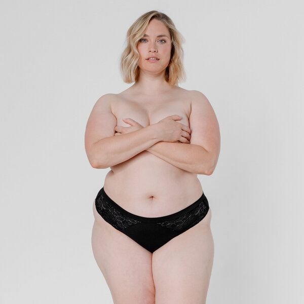 erlich textil Gertrud String mit Spitze aus Bio-Baumwolle, made in Europe