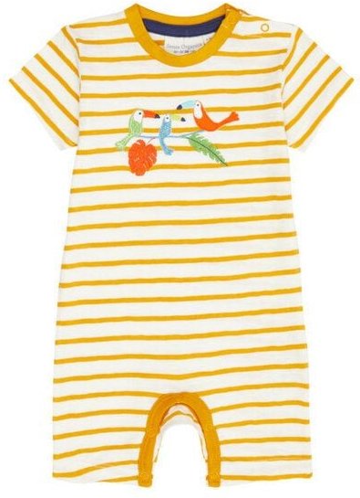 Thumbnail - sense-organics Baby Strampler/Romper *Streifen gelb* Gots Bio | Sense Organics