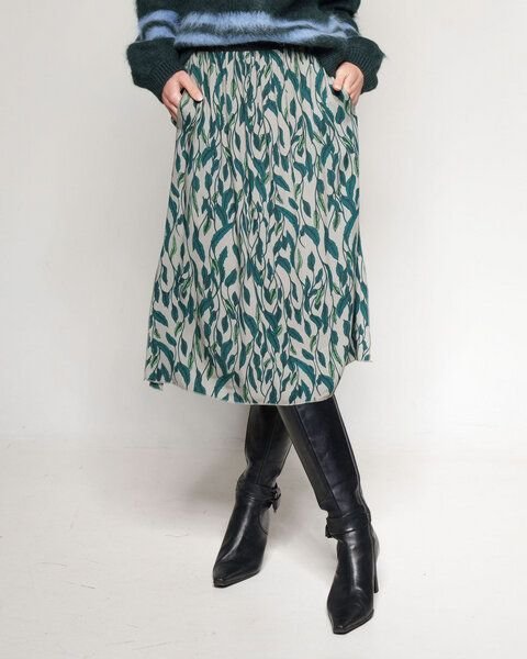 Alma & Lovis Modischer Print-Rock aus fließendem EcoVero | Leaf Skirt