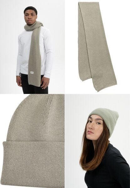 MELA Bundle Strickmütze KALI + Rippstrick Schal NAGNA