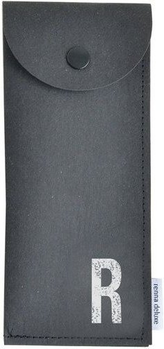 renna deluxe Stifteetui mit Monogramm, vegan, Federmäppchen, schwarz, braun, grau