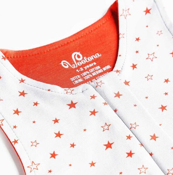 Woolona Schlafsack aus Merinowolle - mit Füßen - Sternchen